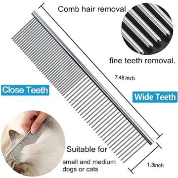 Pets vv 3 Pack Dog Grooming Scissors with Safety Round Tip, Perfect Stainless Steel Up-Curved Grooming Scissors Kit Thinning Cutting Shears Comb Pet Dog Grooming Supplies Trimmer for Dogs and Cats