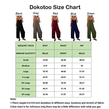 Dokotoo Women's Adjustable Strap Sleeveless Jumpsuit with Pockets