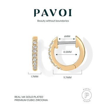 PAVOI 18K Gold Vermeil Cubic Zirconia Huggie Earrings