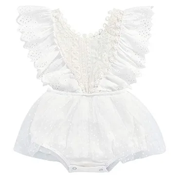 BGFKS Lace Ruffle Romper Tutu for Baby Girls