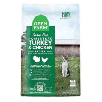 Open Farm Turkey & Chicken Grain-Free Cat Food - Healthy Meal for Cats 4 lbs