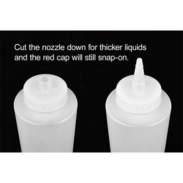 Pinnacle Mercantile 3 Pack Condiment Squeeze Bottles 8-ounce Red Cap Soft Squeeze for Icing, Ketchup, Frosting, Cookie Decorating, Sauces