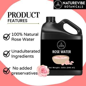 Pure Naturevibe Rose Water for Skin and Hair Care