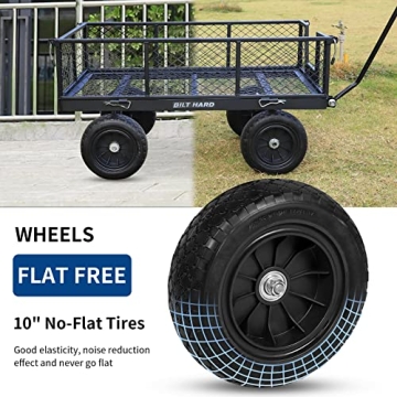 BILT HARD Steel Garden Cart with No-Flat Tires and 880 lbs Capacity