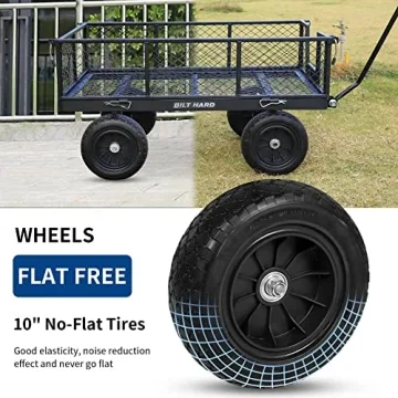 BILT HARD Steel Garden Cart with No-Flat Tires and 880 lbs Capacity