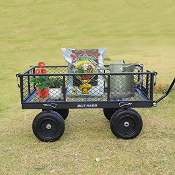 BILT HARD Steel Garden Cart with No-Flat Tires and 880 lbs Capacity
