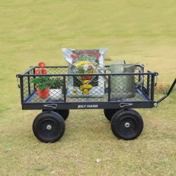 BILT HARD Steel Garden Cart with No-Flat Tires and 880 lbs Capacity