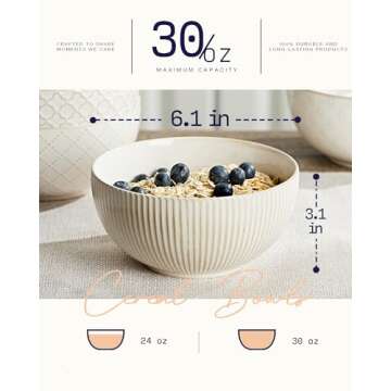 Getstar Ceramic Soup Bowls - Farmhouse Vintage Set of 4