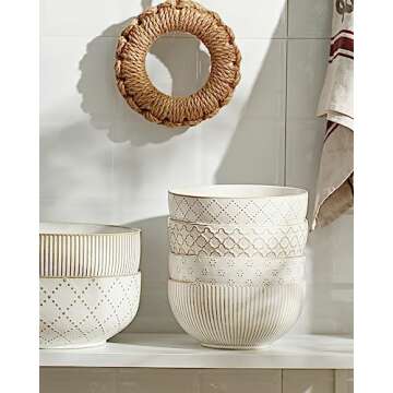 Getstar Ceramic Soup Bowls - Farmhouse Vintage Set of 4