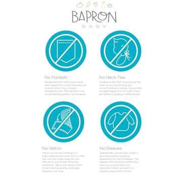 BapronBaby Eric Carle Food Parade Bapron - No Neck Tie Safer Bib for Baby & Toddler - Soft Waterproof Stain Resistant - Machine Washable - Sz Baby/Toddler 6m-3T