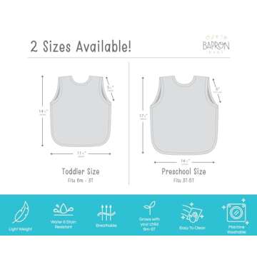 BapronBaby Eric Carle Food Parade Bapron - No Neck Tie Safer Bib for Baby & Toddler - Soft Waterproof Stain Resistant - Machine Washable - Sz Baby/Toddler 6m-3T