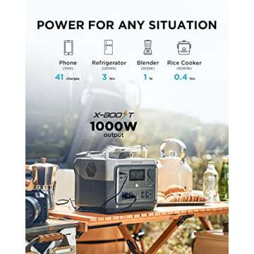 EF ECOFLOW Portable Power Station RIVER 2 Max, 512Wh LiFePO4 Battery/ 1 Hour Fast Charging, Up To 1000W Output Solar Generator (Solar Panel Optional) for Outdoor Camping/RVs/Home Use Black