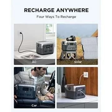 EF ECOFLOW Portable Power Station RIVER 2 Max, 512Wh LiFePO4 Battery/ 1 Hour Fast Charging, Up To 1000W Output Solar Generator (Solar Panel Optional) for Outdoor Camping/RVs/Home Use Black