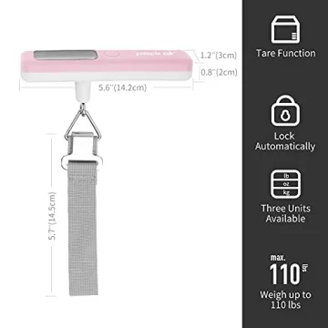 Digital Handheld Luggage Scale with LCD Display (Pink)
