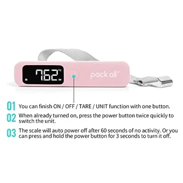 Digital Handheld Luggage Scale with LCD Display (Pink)