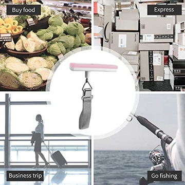 Digital Handheld Luggage Scale with LCD Display (Pink)