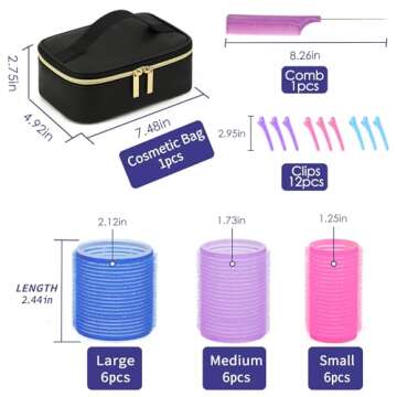 Hair Rollers Set, 29 Pcs Self Grip Heatless Hair Curlers Styling Tools Hair Rollers for Blowout Look...