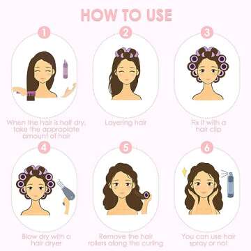 Hair Rollers Set, 29 Pcs Self Grip Heatless Hair Curlers Styling Tools Hair Rollers for Blowout Look for Long Hair DIY Rollers Hair Curlers