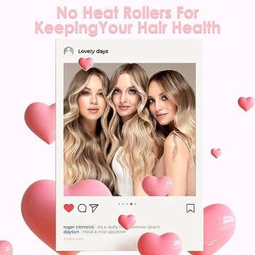 Hair Rollers Set, 29 Pcs Self Grip Heatless Hair Curlers Styling Tools Hair Rollers for Blowout Look for Long Hair DIY Rollers Hair Curlers