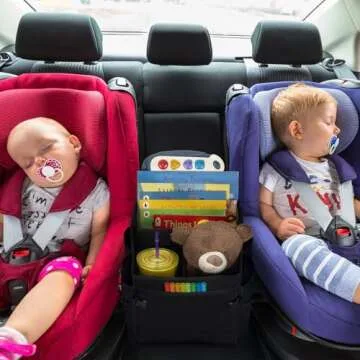Car Organizer, Car Storage Organizer with Detachable Divider, Car Seat Organizr for Kids With Multi-Pockets &Handles, Small Car Organizer for Car Front Seat, Backseat, Passenger Seats, Car Middle Seat
