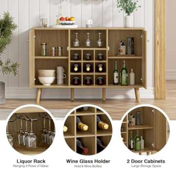 Giluta Rattan Wine Bar Cabinet - Stylish Storage Solution
