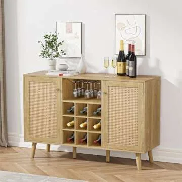 Giluta Rattan Wine Bar Cabinet - Stylish Storage Solution