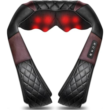Neck Massager, Shiatsu Back Neck and Shoulder Massager with Heat - Deep Tissue 4D Kneading Massage P...