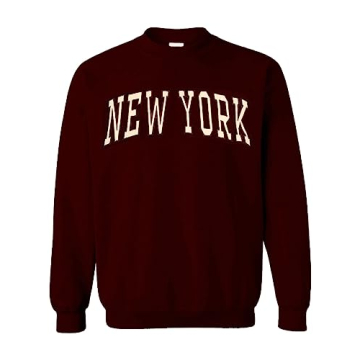 Activa Apparel New York Two-Tone Shneel Patch Embroidered Sweatshirt Maroon Large