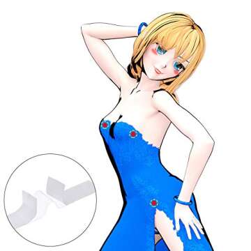 Blulu Double Sided Clothing Tape with Dispenser for Women Transparent Body Tape for Clothing Fabric Dress and Bra, 4 Rolls 82 Feet