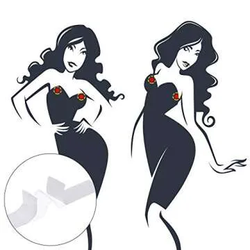 Blulu Double Sided Clothing Tape with Dispenser for Women Transparent Body Tape for Clothing Fabric Dress and Bra, 4 Rolls 82 Feet