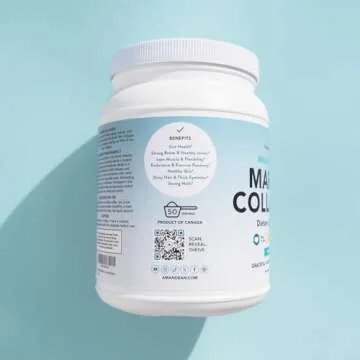 AMANDEAN Premium Anti-Aging Marine Collagen Peptides Powder. 500g Wild-Caught Hydrolyzed Fish Collagen Supplement. Type 1 & 3 Collagen Protein. 18 Amino Acids for Skin, Hair, Nails.
