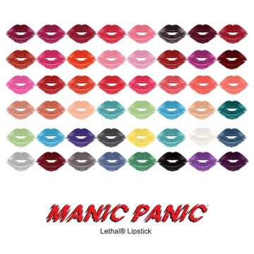 MANIC PANIC Marilyn Lethal Lipstick - Bright Warm Red Lipstick - Creamtones Lipsticks Have A Buttery Semi-matte Finish - Cruelty Free - Long Lasting Moisturizing Red Lip stick