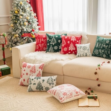 COSIBONO Christmas Tree Pillow Covers for Holiday Decor