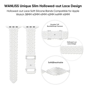 Stylish WANLISS Lace Silicone Apple Watch Bands