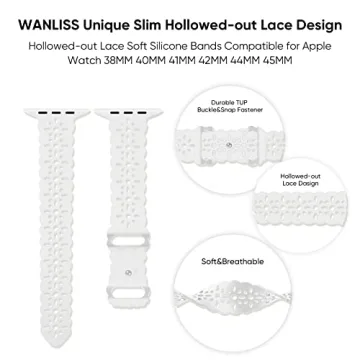Stylish WANLISS Lace Silicone Apple Watch Bands