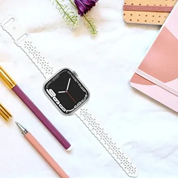 Stylish WANLISS Lace Silicone Apple Watch Bands