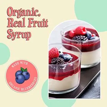 Wäbry Blueberry Syrup No Added Sugar – 13.8oz (390g), Natural Fruit Flavor Organic Snow Cone Syrup Sweetened with Stevia & Erythritol for Shaved Ice, Waffles, Ice Cream, Tea, Non-GMO, Dye-Free & Vegan