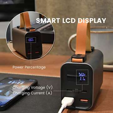 NURZVIY Power Bank Discover 100, 28800mAh Portable Power Station Charger with 100W Output, PD/QC3.0 ...