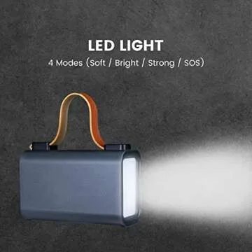 NURZVIY Power Bank Discover 100, 28800mAh Portable Power Station Charger with 100W Output, PD/QC3.0 Fast Charging, Adjustable Powerful Flashlight, Grey