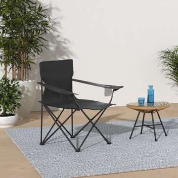 HaSteeL Foldable Camping Chair Set of 2, Folding Camp Chairs for Adults, Large Portable Lawn Chair f...