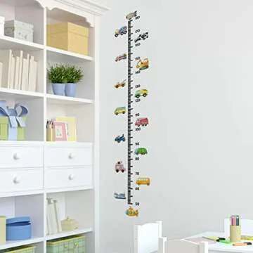 Dreothy Cartoon Car Height Growth Chart for Kids Removable Measure Wall Ruler for Children Nursery Wall Decor Baby Bedroom Toddler Living Room Playroom Decor (Car)