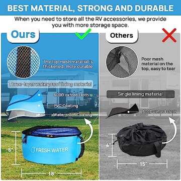 4 Pack Waterproof RV Hose Storage Bags, RV Accessories for Inside, RV Utility Bag for 4 Colors Organization, Store Your Fresh Water Sewer Hoses Electrical Cords & Accessories with Our RV Storage Bag