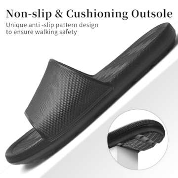 Frykun Mens Waterproof Non-Slip Shower Slides