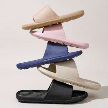 Frykun Mens Waterproof Non-Slip Shower Slides