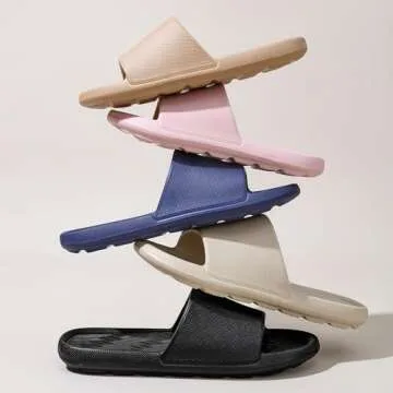 Frykun Mens Waterproof Non-Slip Shower Slides