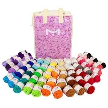 Mira Handcrafts 60 Yarn Skeins - Total of 1312 Yard Acrylic Yarn for Knitting and Crochet - Yarn Bag...