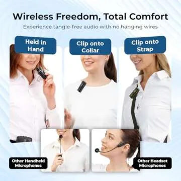 WinBridge Portable Voice Amplifier with Wireless Lavalier Microphone,Teacher Mic with Speaker,Wireless Lapel Amplifier for Teachers, Clip On Microphone System Bluetooth Speaker,Mini Megaphone WB006