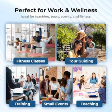 WinBridge Portable Voice Amplifier with Wireless Lavalier Microphone,Teacher Mic with Speaker,Wireless Lapel Amplifier for Teachers, Clip On Microphone System Bluetooth Speaker,Mini Megaphone WB006