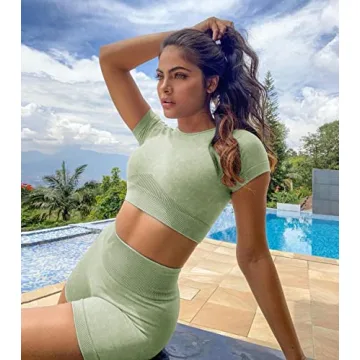 Stylish OLCHEE Women's Seamless Two Piece Workout Sets