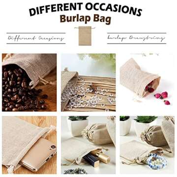 ANPHSIN 75 Pcs Burlap Gift Bags - 5.4x3.7 Mini Favor Sacks for Every Celebration